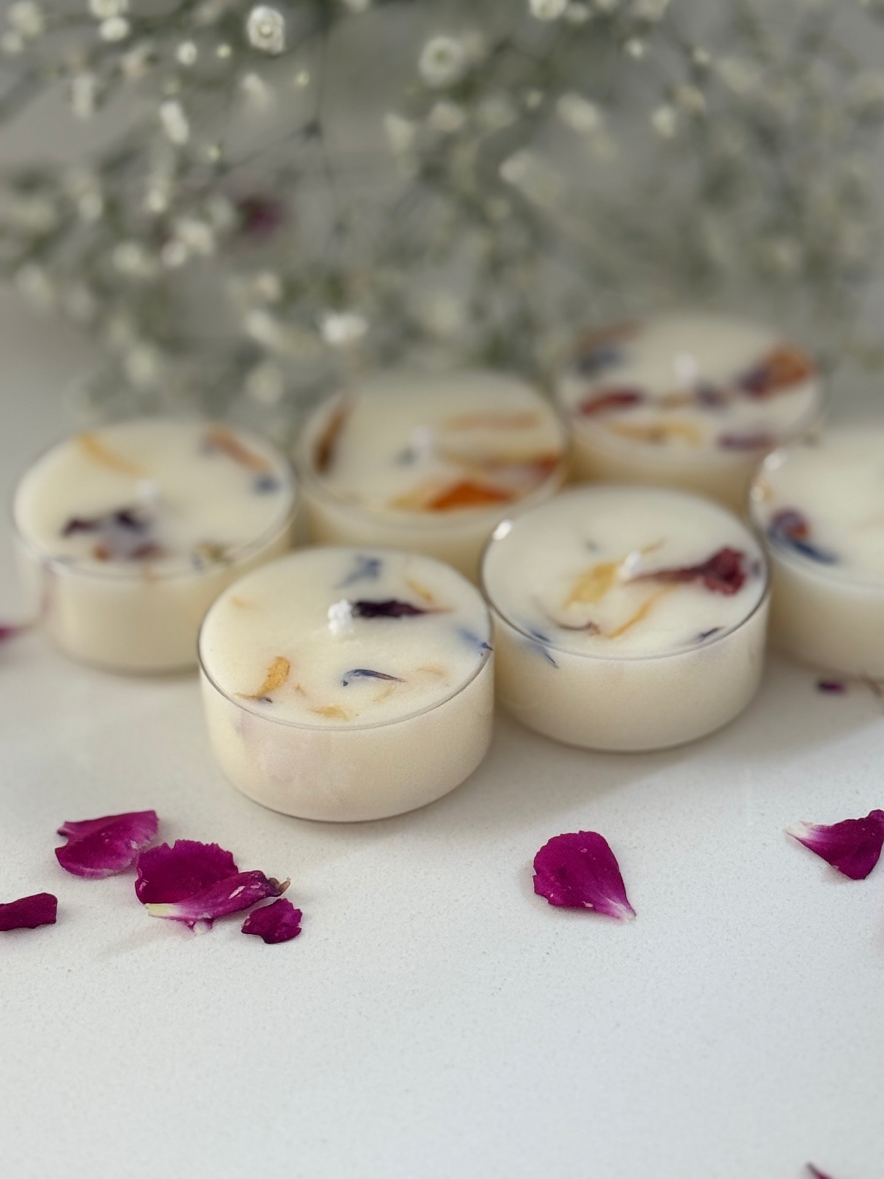 Luxury Botanical Tealight Candles (Pack of 6) 100% Pure Soy Wax